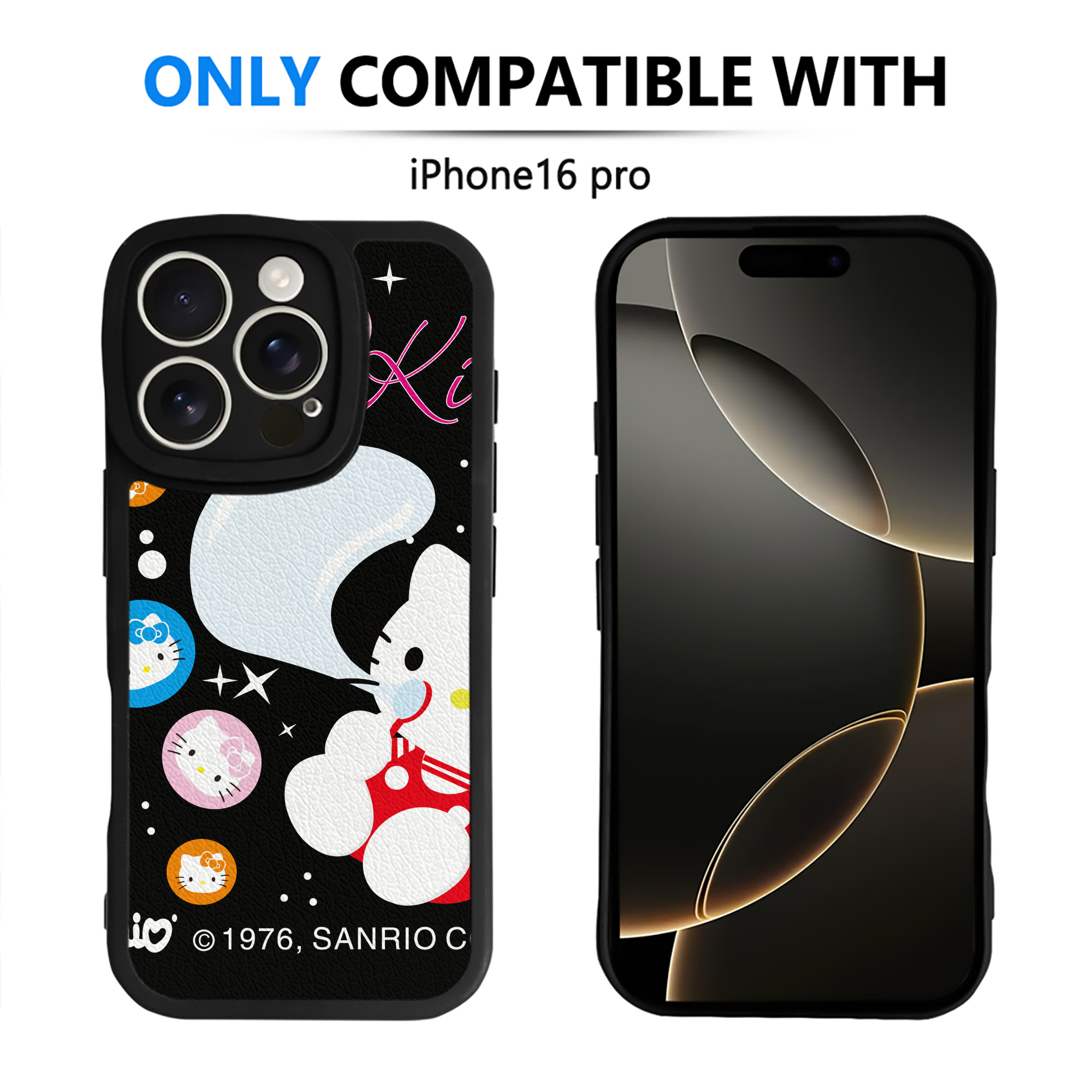 （画像用） Hello Kitty ハローキティ 【iPhone 16シリーズ対応】シリコンスマホケース（レザー調） 材質：シリコン